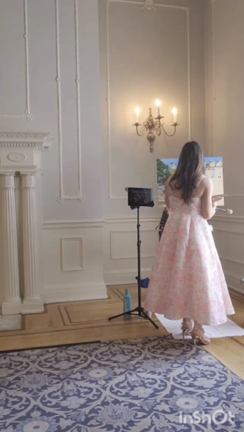 Jacqueline Turner painting live at The Vancouver Club wedding